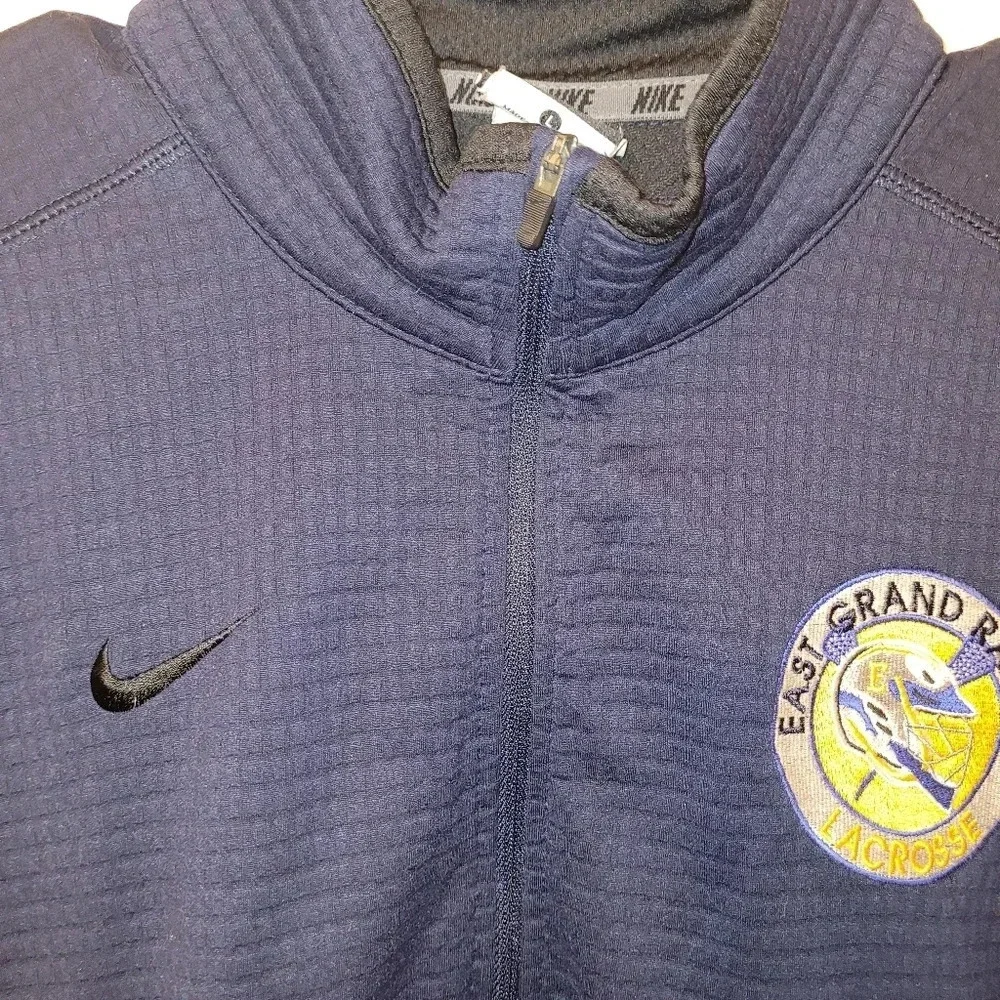 Nike Dri-Fit Long Sleeve Pull-Over Shirt. East Grand Rapids Lacrosse Embroidery